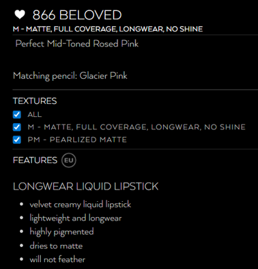 Liquid Velvet Lipstick #866 Beloved