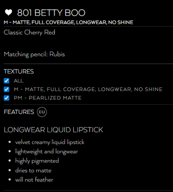 Liquid Velvet Lip #801 Betty Boo