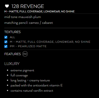 Lipstick #128 Revenge